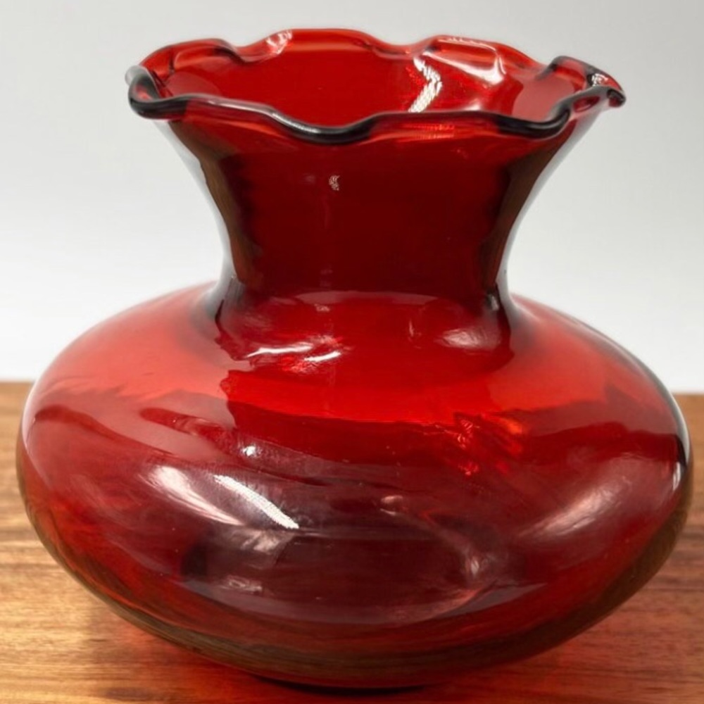 Vintage Ruby Red Bud Vase